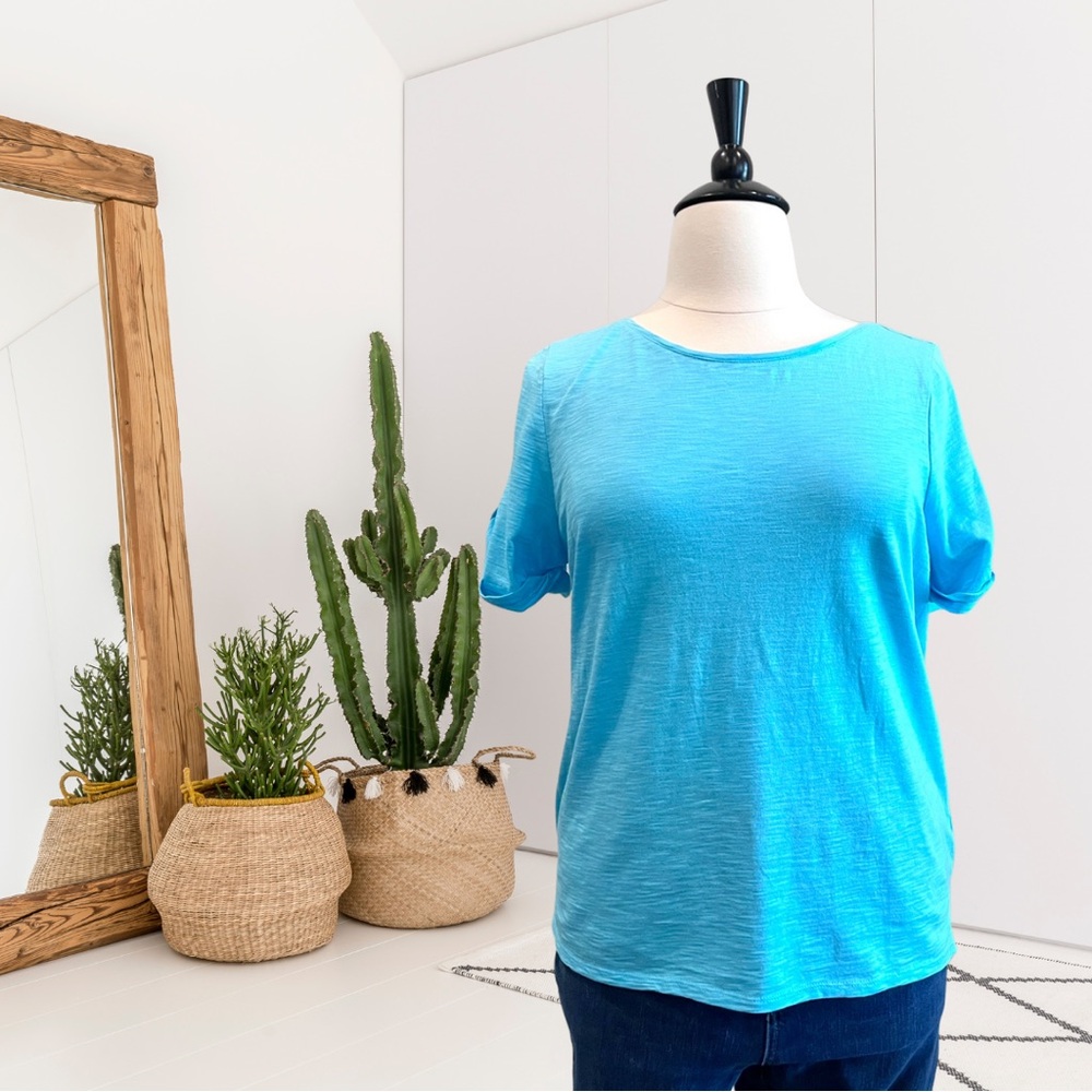 Chico’s Ultimate Rolled Cuff Short Sleeve Tee T-Shirt